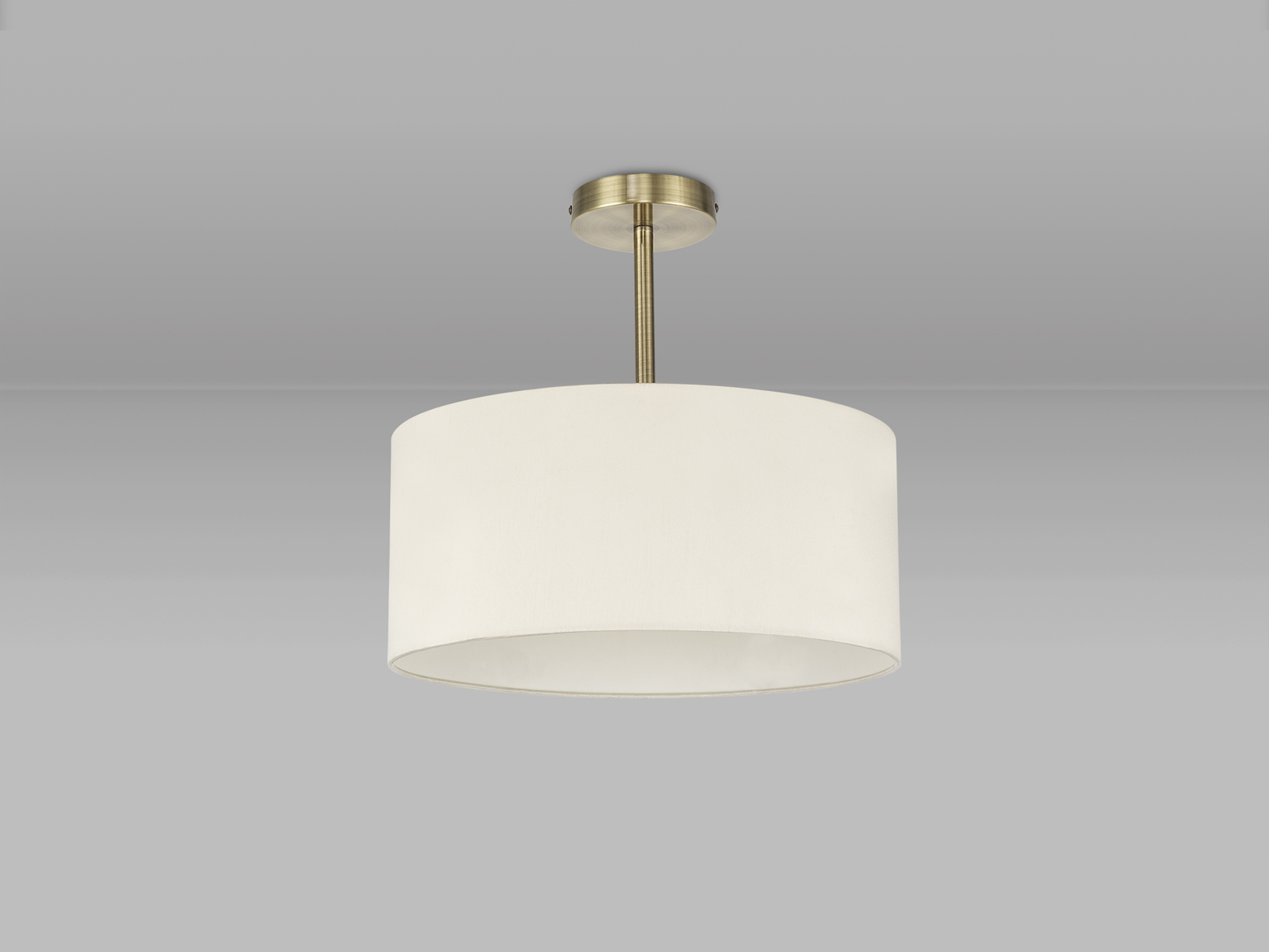 Baymont 40cm Semi Flush 1 Light Antique Brass, Ivory Pearl DK0167  Deco Baymont
